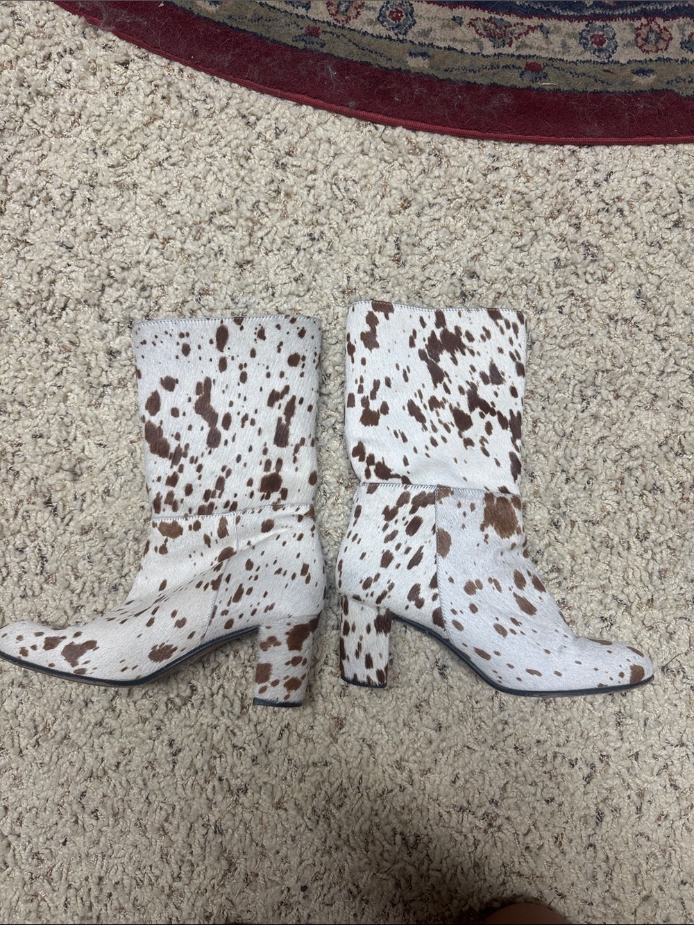 Intentionally blank calf hair boots